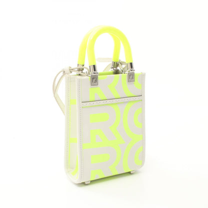 Fendi X Marc Jacobs Sunshine Shopper Mini Handbag White Yellow Leather 8bs 051