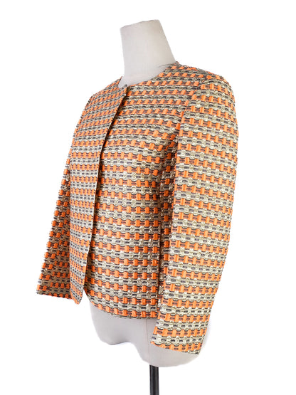Excellent Red Valentino Geometric Jacket Orange Beige Size S