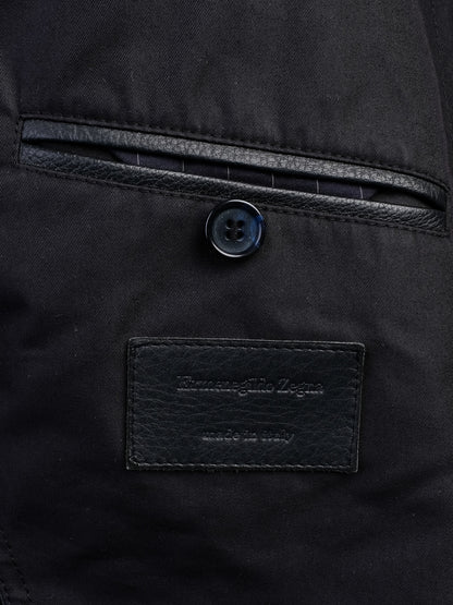 Perfect Ermenegildo Zegna Black Nylon Trench Coat Size XL