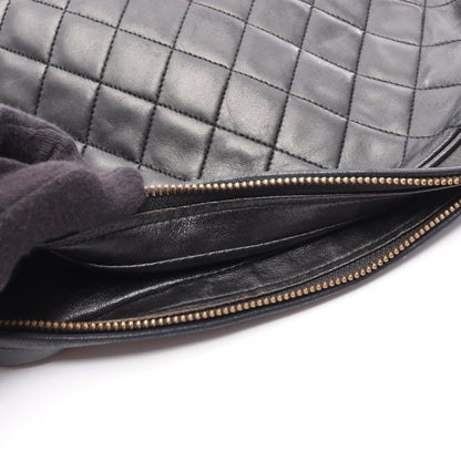 Chanel Black Matelasse Shoulder Bag Lambskin (sheep Leather)
