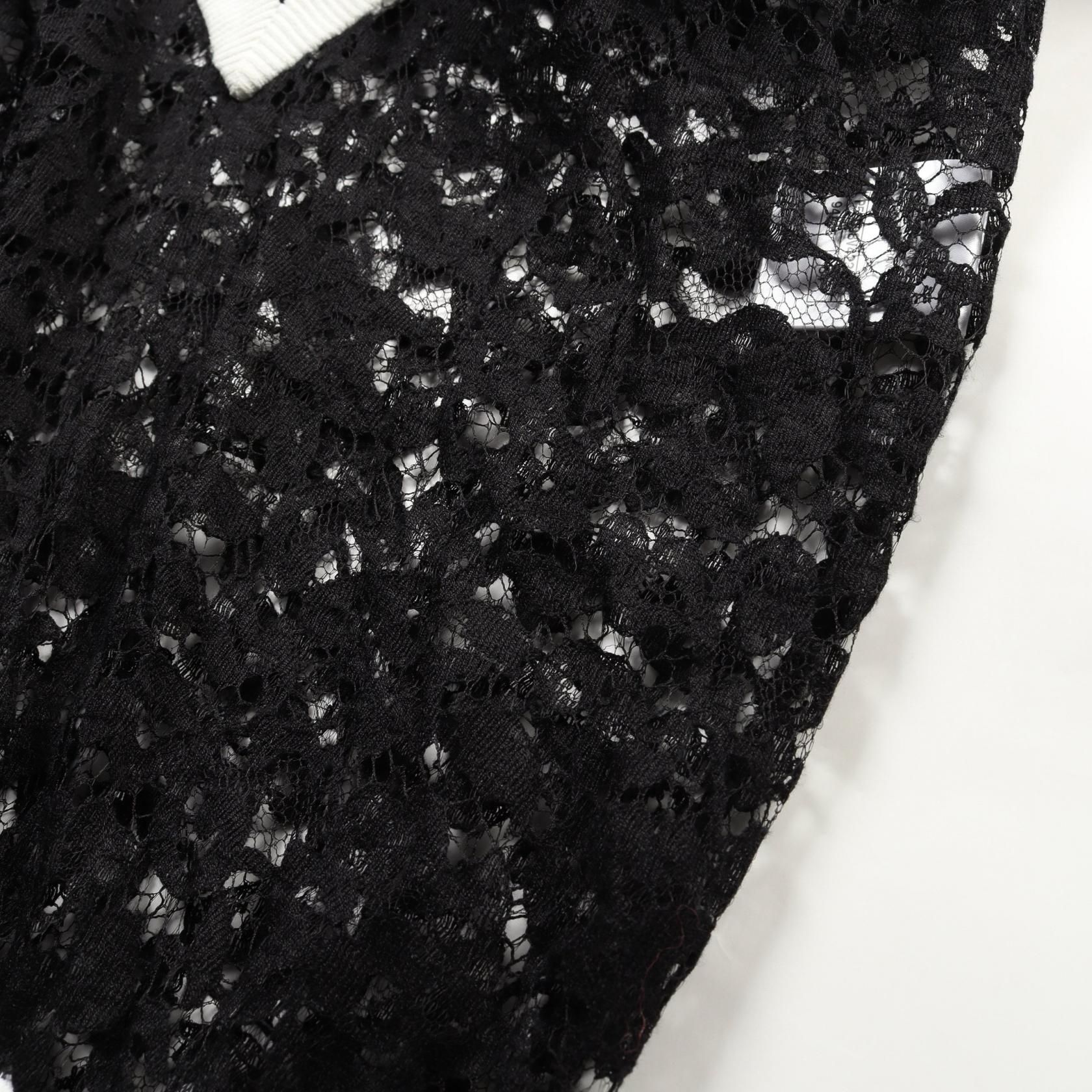 Chanel Black White Coco Mark Knit Cotton Rayon P 55998v 42320