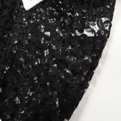 Chanel Black White Coco Mark Knit Cotton Rayon P 55998v 42320