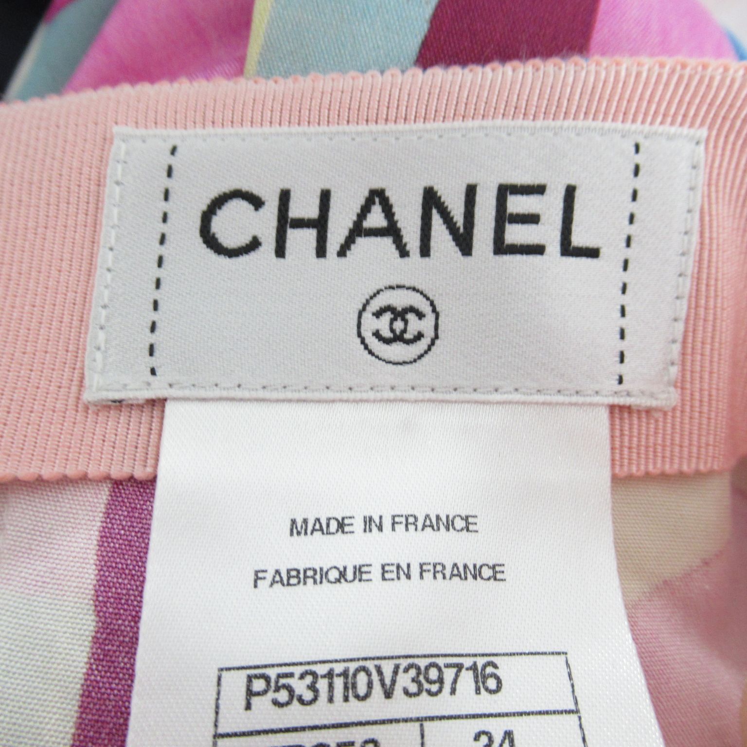 Chanel Knee Length Skirt Silk Multicolor 34