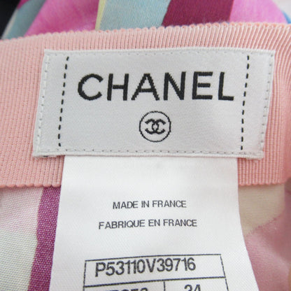 Chanel Knee Length Skirt Silk Multicolor 34