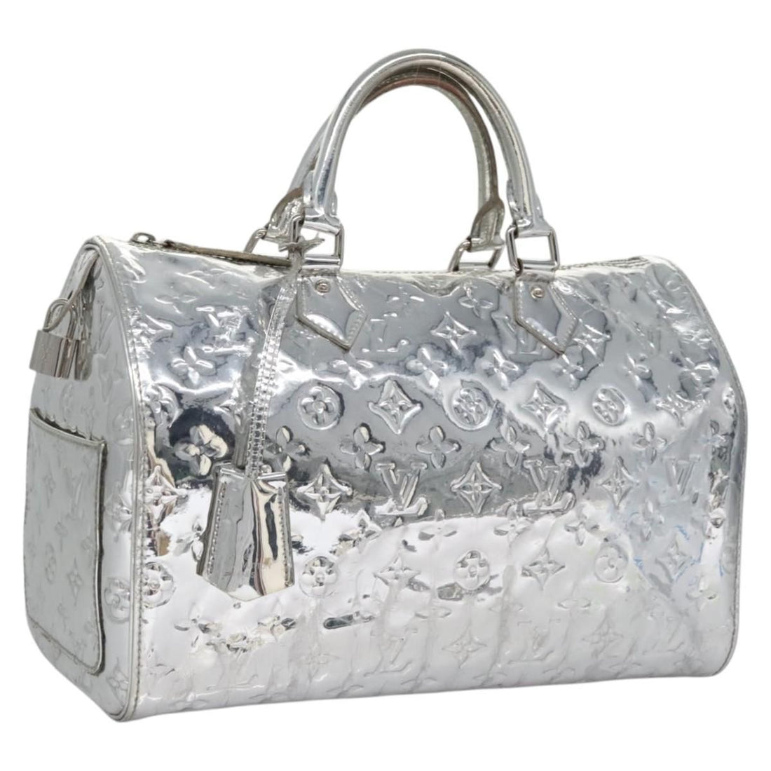 Louis Vuitton Monogram Miroir Speedy 30 Hand Bag Argent M 95786 Lv Auth