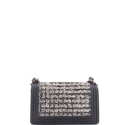 Chanel Boy Flap Bag Braided Tweed Old Medium