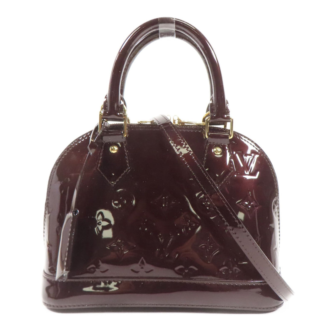 Louis Vuitton Vernis Alma Bb Handmade Shoulder Bag Red Amarante 2way Shoulder Bag M 91678