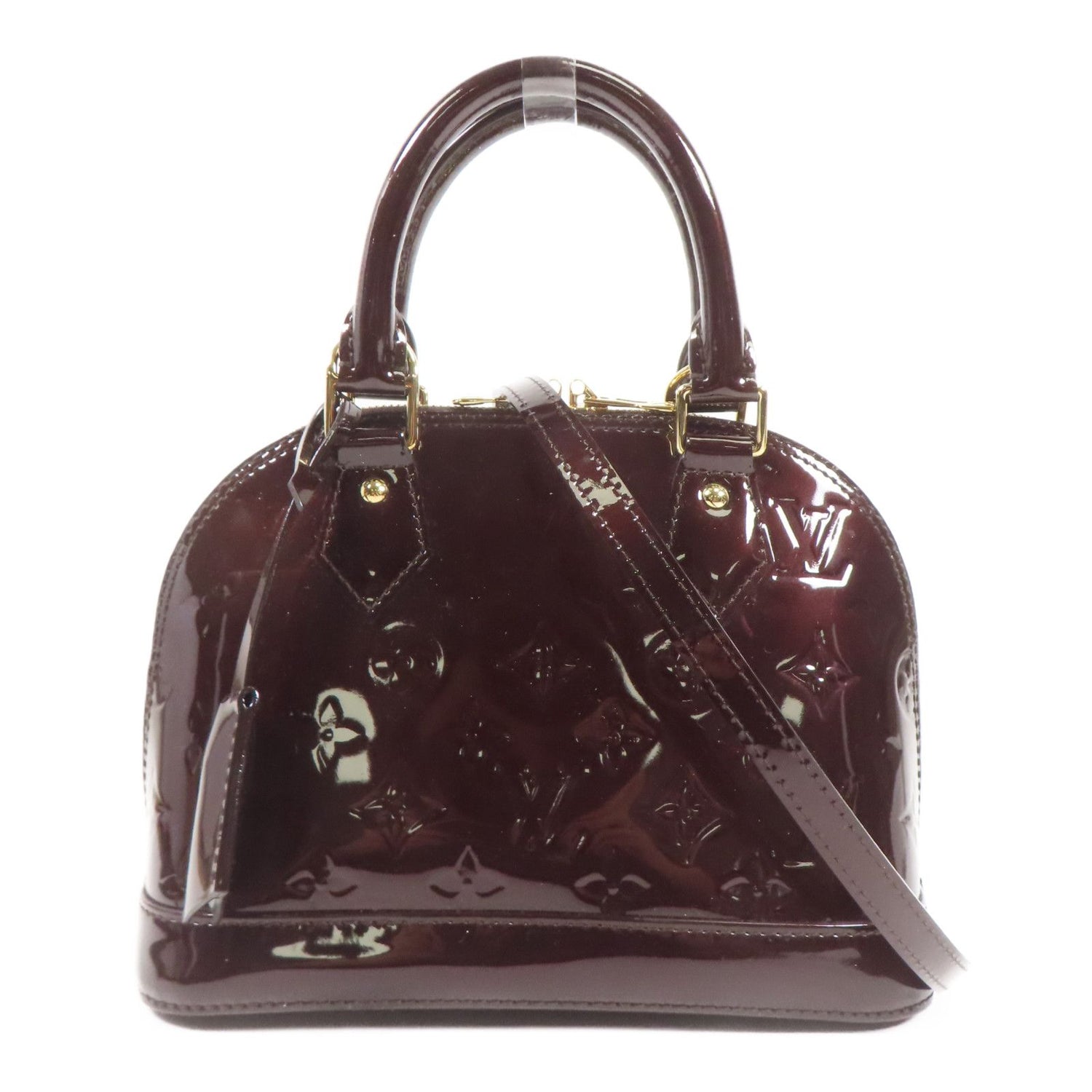 Louis Vuitton Vernis Alma Bb Handmade Shoulder Bag Red Amarante 2way Shoulder Bag M 91678