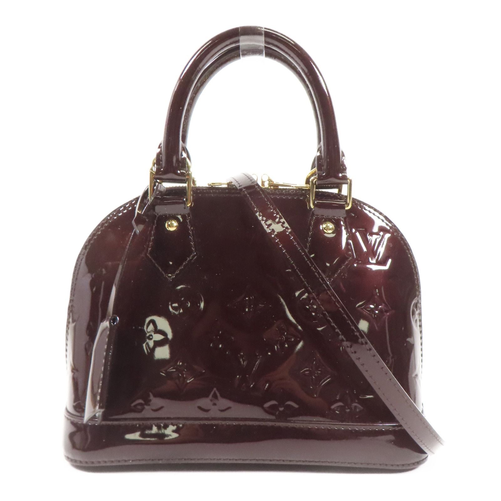 Louis Vuitton Vernis Alma Bb Handmade Shoulder Bag Red Amarante 2way Shoulder Bag M 91678