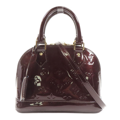 Louis Vuitton Vernis Alma Bb Handmade Shoulder Bag Red Amarante 2way Shoulder Bag M 91678