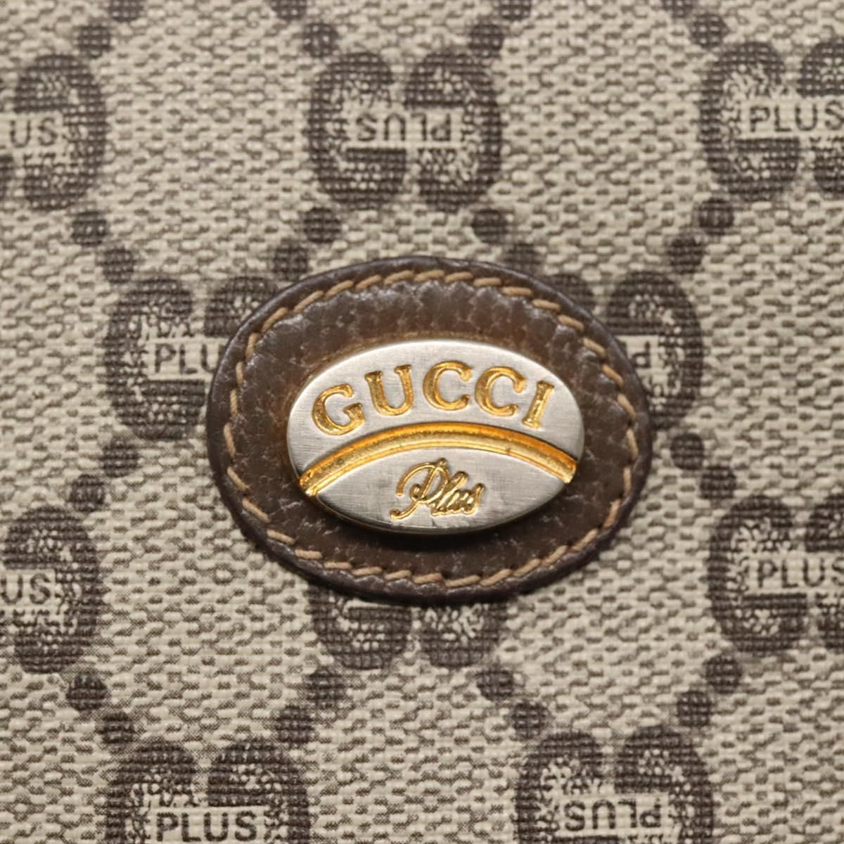 Gucci Gg Plus Supreme Clutch Bag Pvc Beige Brown Auth