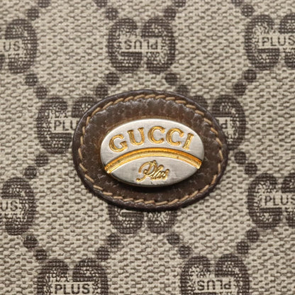 Gucci Gg Plus Supreme Clutch Bag Pvc Beige Brown Auth