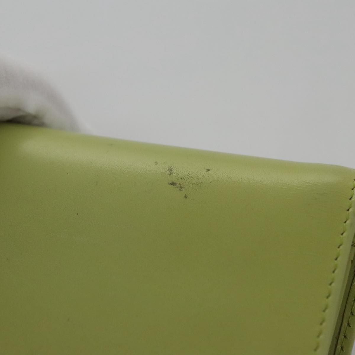 Prada Wallet Leather Green Gold Auth
