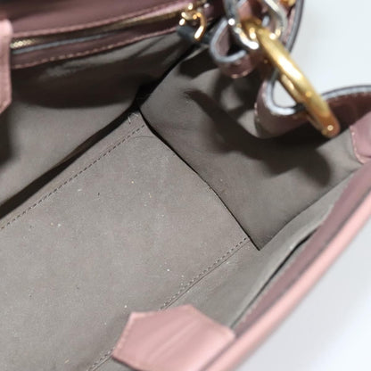 Fendi Runaway Small Hand Bag Leather 2way Pink Gold Auth