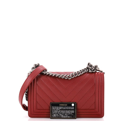 Chanel Boy Flap Bag Chevron Caviar Old Medium