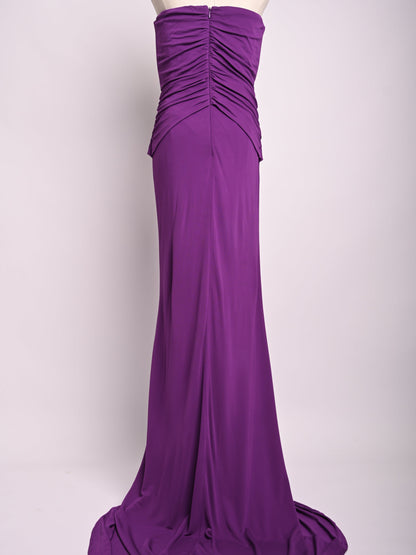 NEW Badgley Mischka Purple Strapless Gown Size M