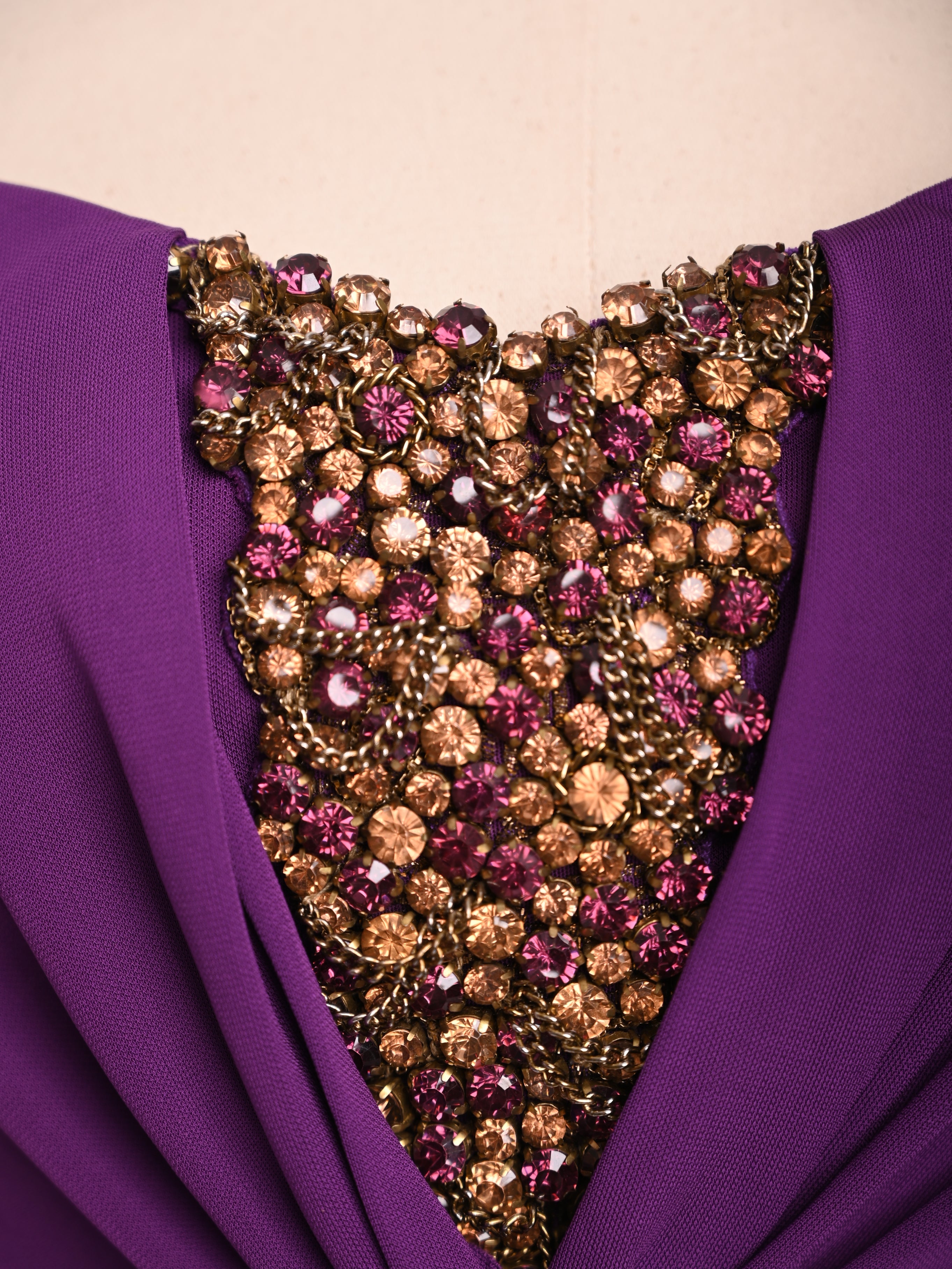 NEW Badgley Mischka Purple Strapless Gown Size M