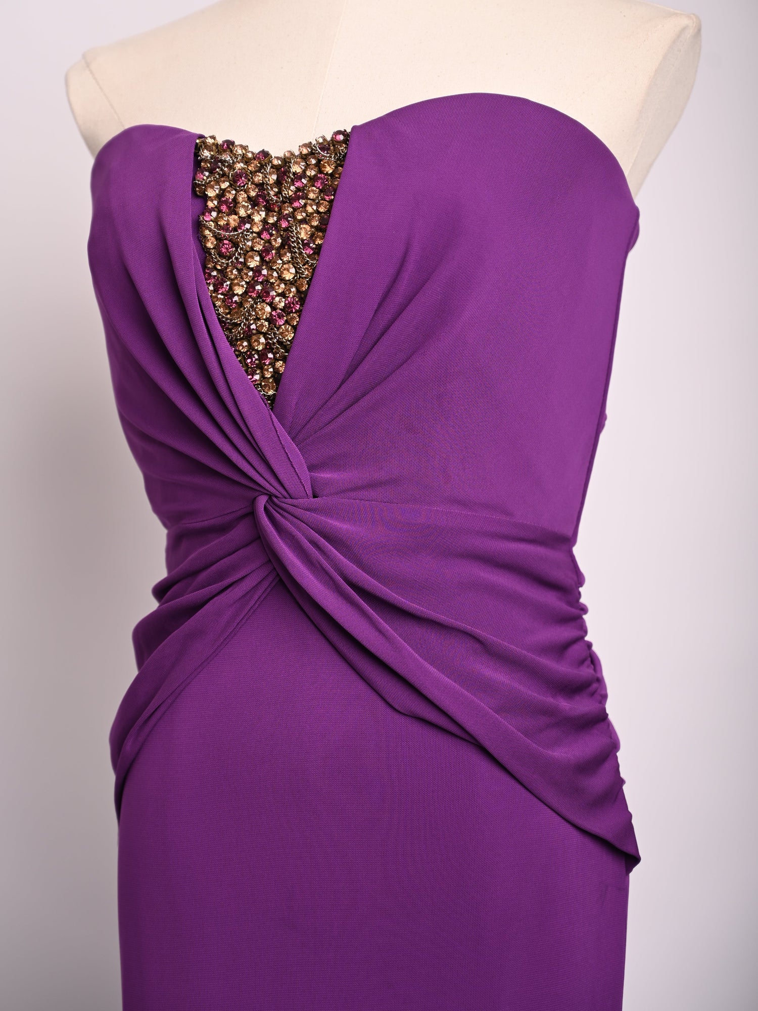 NEW Badgley Mischka Purple Strapless Gown Size M
