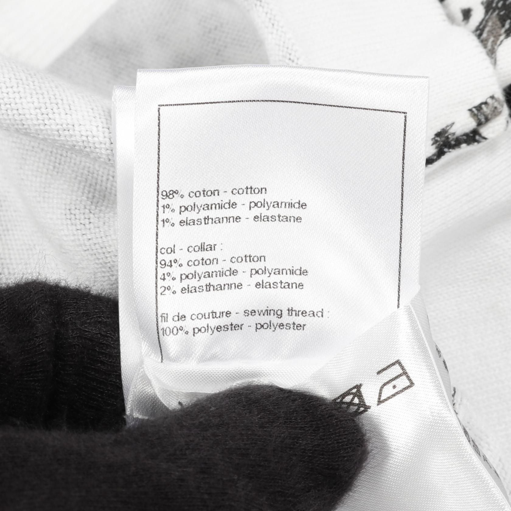 Chanel Gray White Coco Mark T-shirt Cotton P 77924