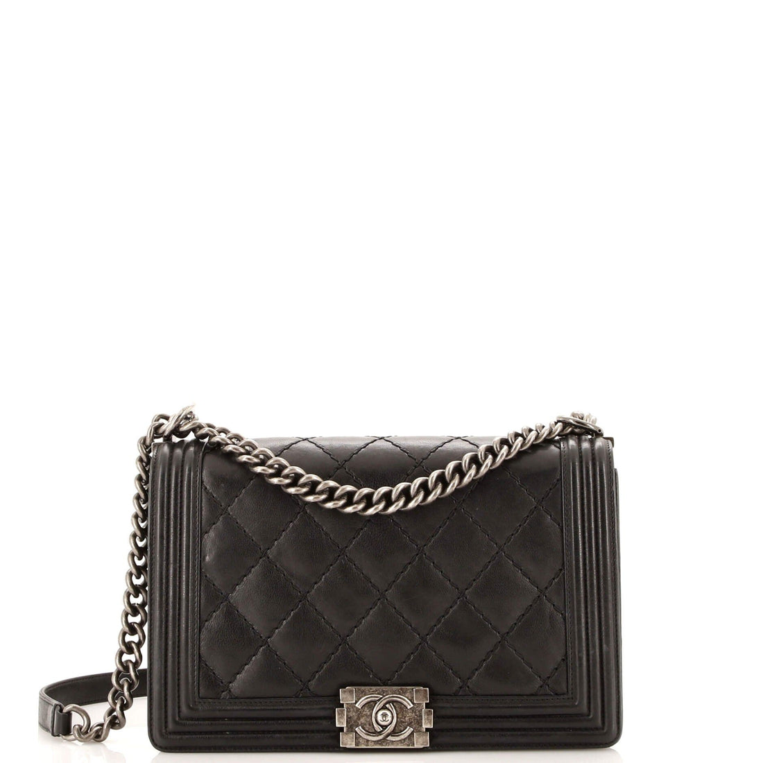 Chanel Stitch Boy Flap Bag Quilted Calfskin New Medium