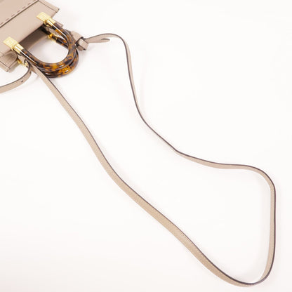 Fendi Cowhide Leather Mini Sunshine Shopper Hand-turned Shoulder Bag 2way Shoulder Bag Gray Grey Calfskin (cowhide) 8