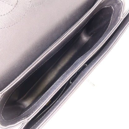 Chanel Black Cowhide Leather 2Way Shoulder Silver Hand-ground Shoulder Bag 2way Shoulder Bag Calfskin (cowhide)