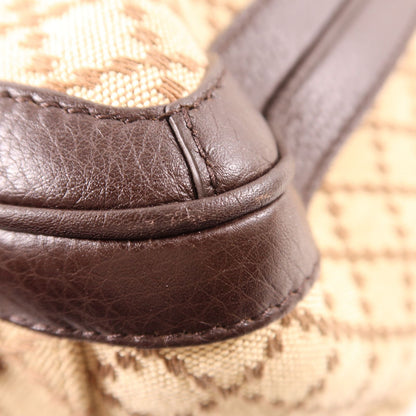 Gucci Canvas/leather Double G Boston Bag Kinsenhajitonbao/hand-turned Bag Palm Color Boston Bag Brown Canvas 2