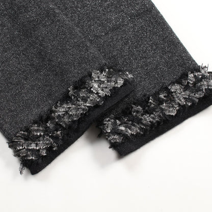 Chanel Coco Mark Button Cardigan P 39255k 02769 Cashmere Gray Black 