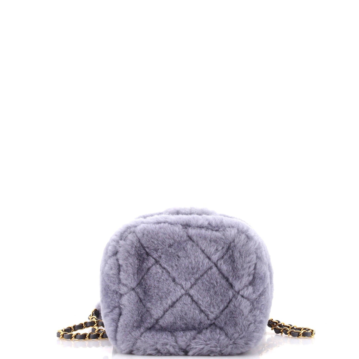 Chanel Coconing Top Handle Vanity Case With Chain Quilted Shearling Small