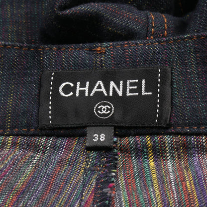 Chanel Navy Multicolor Denim Pants Cotton P 59872v 45214