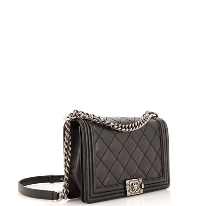 Chanel Stitch Boy Flap Bag Quilted Calfskin New Medium