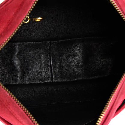 Chanel Vintage Front Pocket Camera Bag Quilted Suede Medium