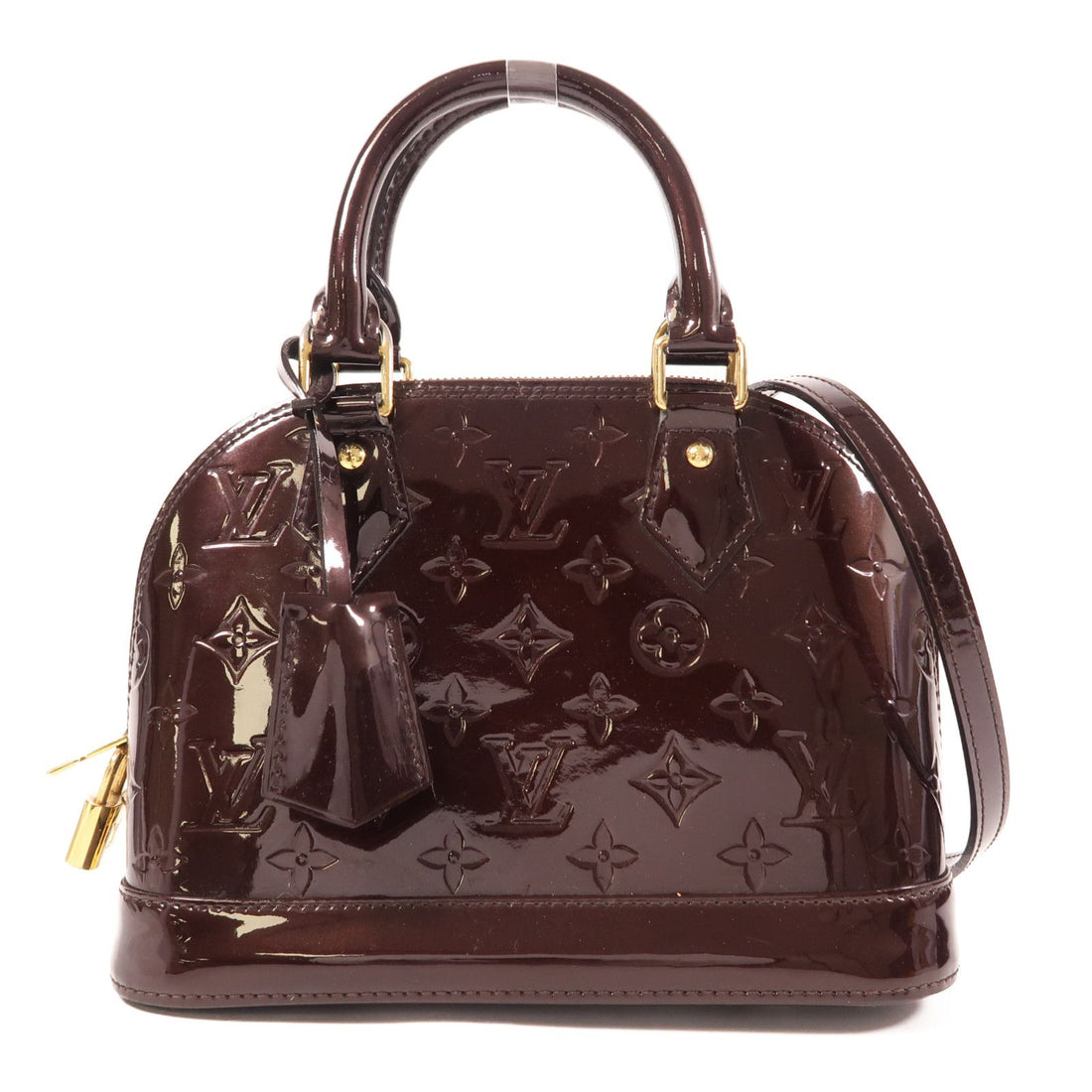 Louis Vuitton Vernis Alma Bb Handmade Shoulder Bag Red Amarante 2way Shoulder Bag M 91678