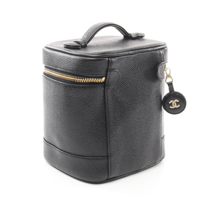 Chanel Black Coco Mark Handbag Leather Grained Calfskin A 01998