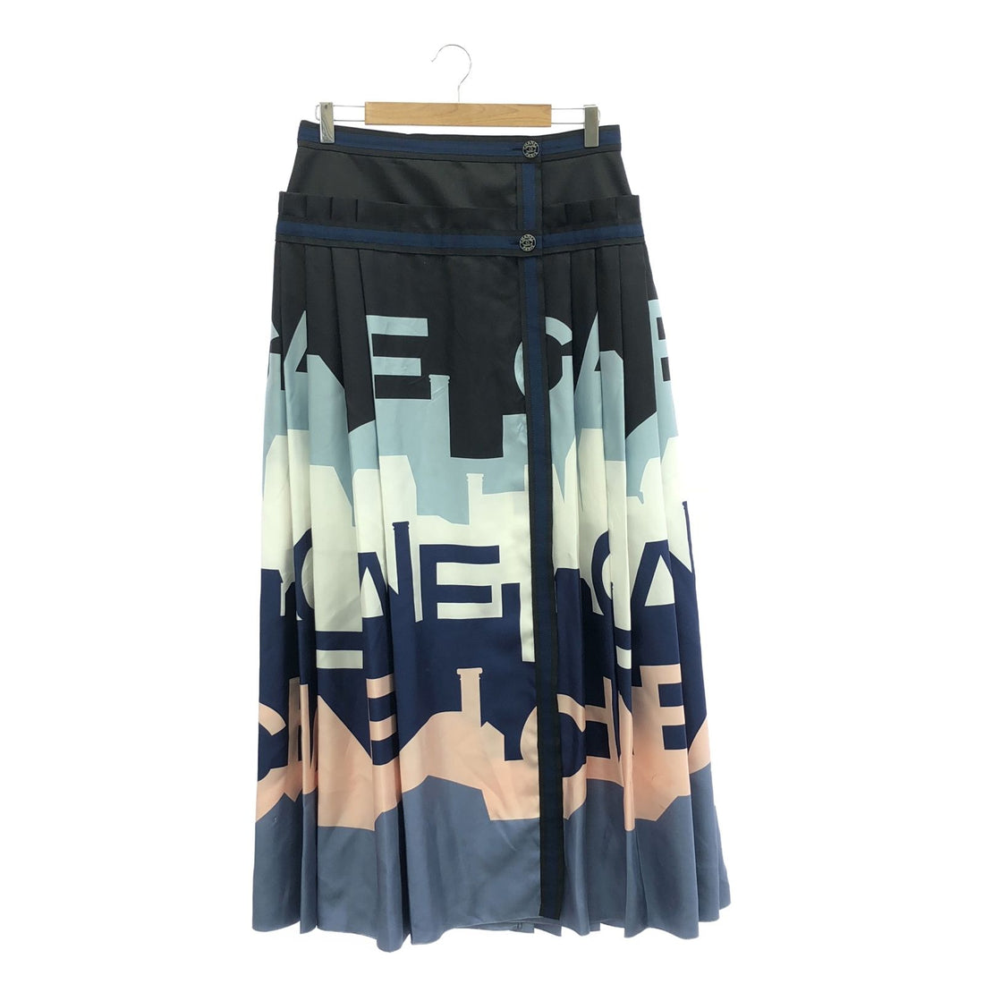 Chanel Black Long Skirt Silk