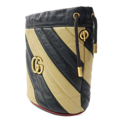 Gucci Cowhide Leather Gg Marmont Gold Crossbody Back Bag Black/black Color Shoulder Ba