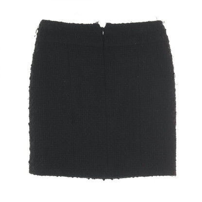Chanel Black Coco Mark Button Tweed Skirt Wool Acrylic/nylon P 46660v 28631