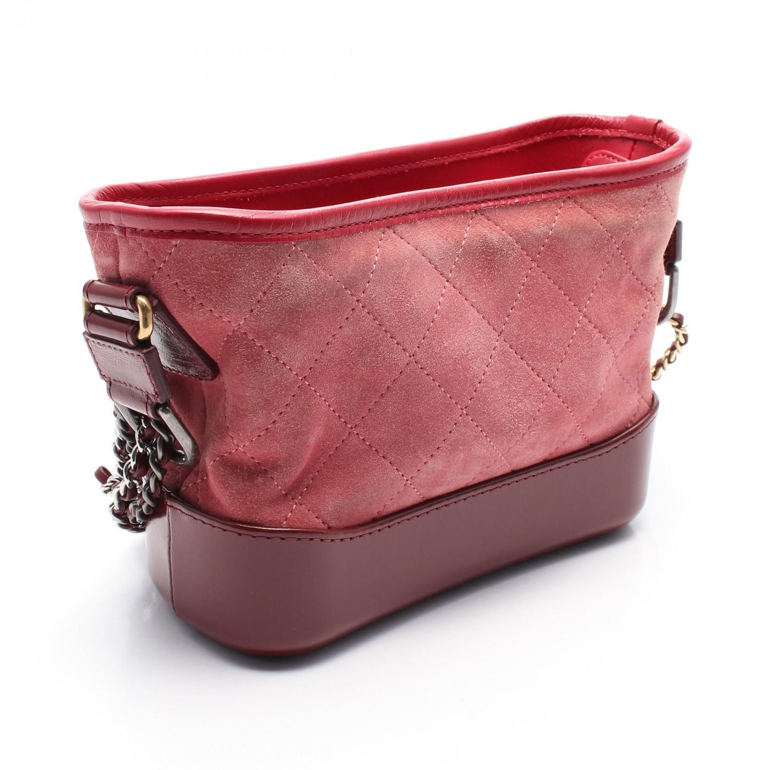 Chanel Gabriel De Small Shoulder Bag A 91810 Suede Pink Bordeaux Cc