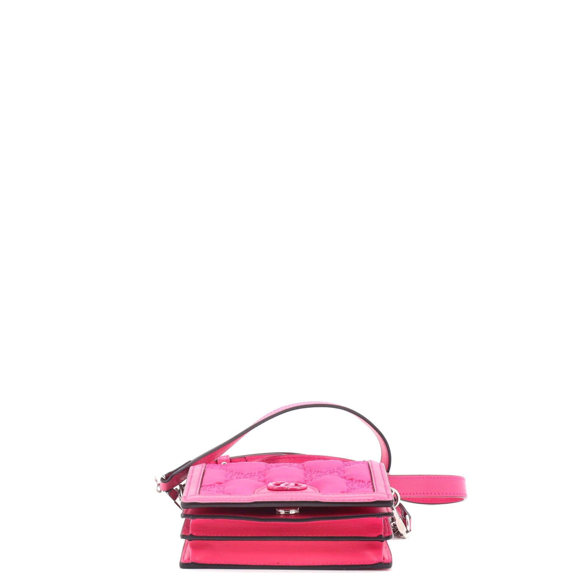 Gucci GG Marmont Flap Messenger Bag Gg Matelasse Nylon With Leather Mini