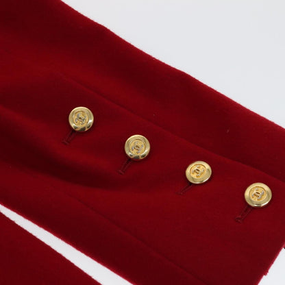 Chanel Coat Jacket Cashmere Red Cc Auth