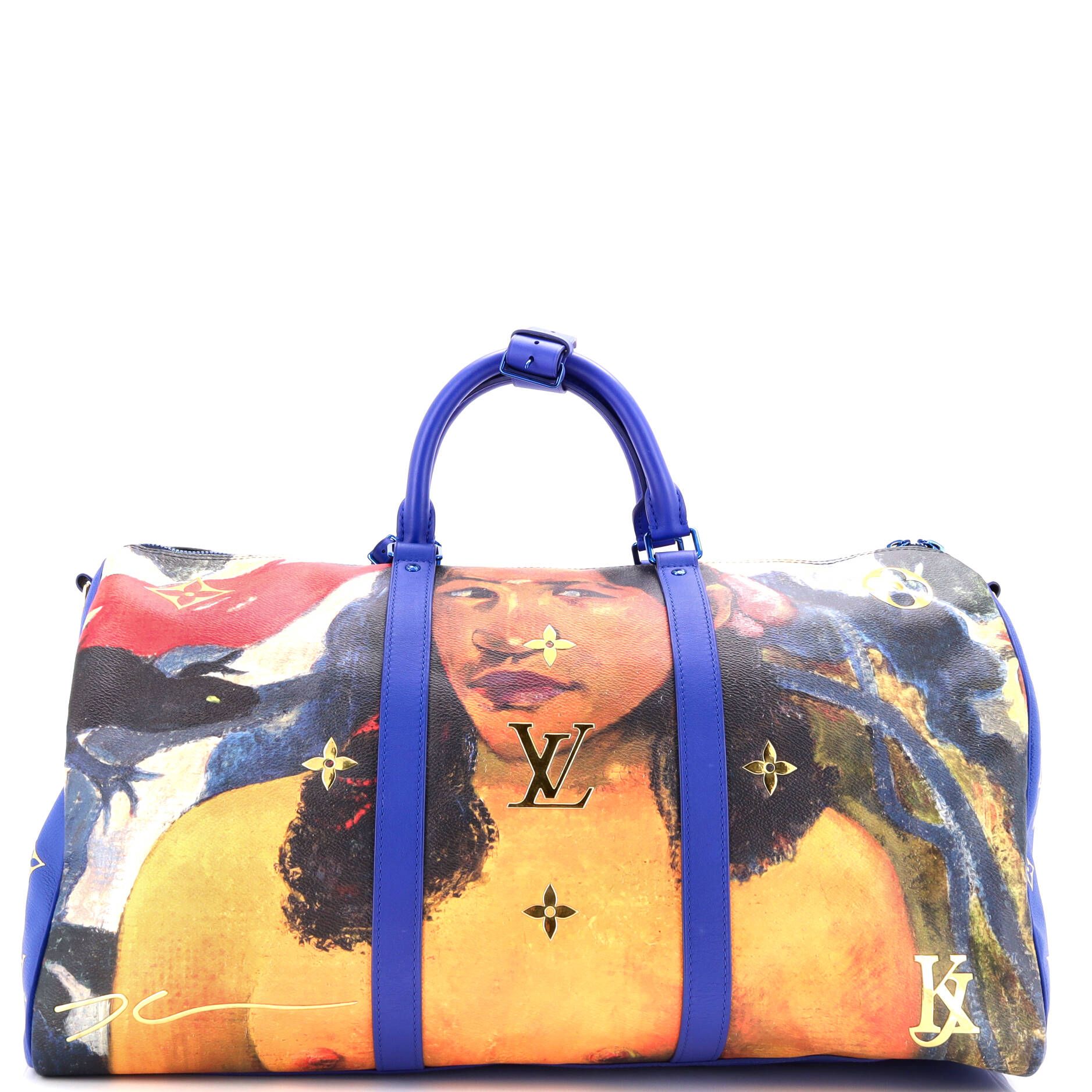 Louis Vuitton Keepall Bandouliere Bag Limited Edition Jeff Koons Gauguin Print Canvas 50