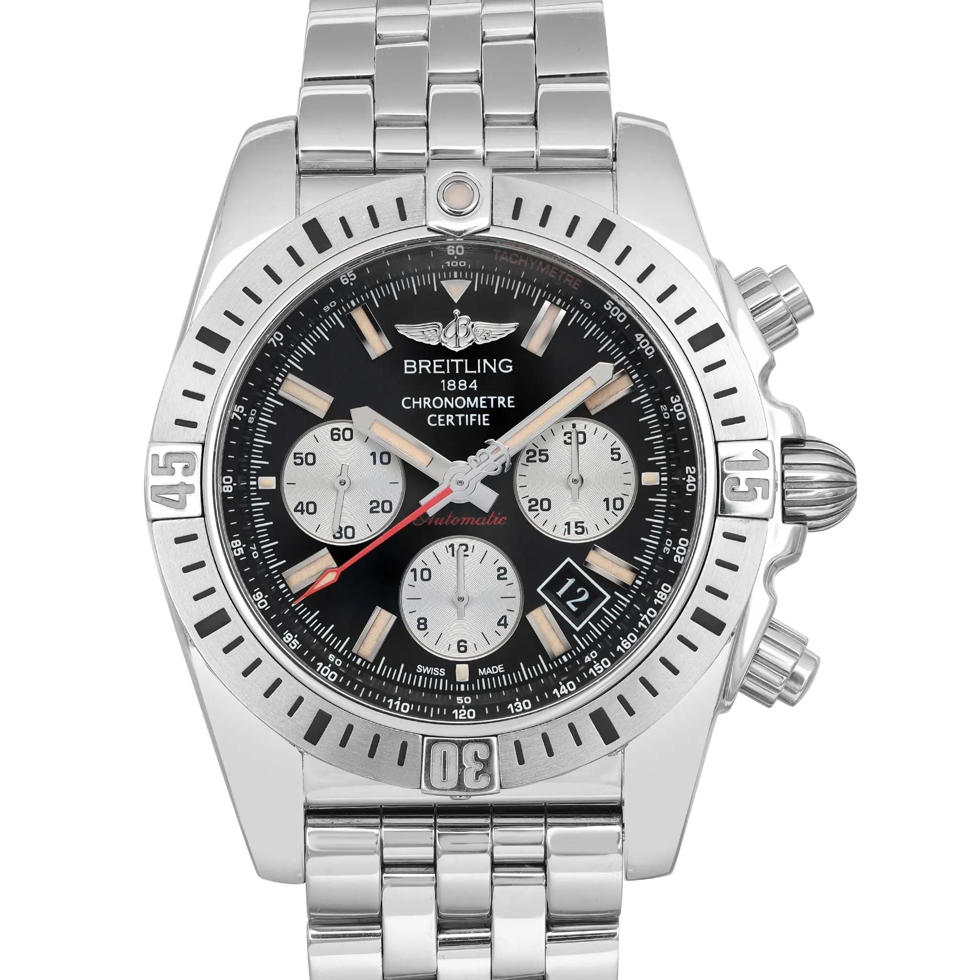 Breitling Chronomat 44 Airborne Steel Black Dial Men Watch AB01154G/BD13-375A