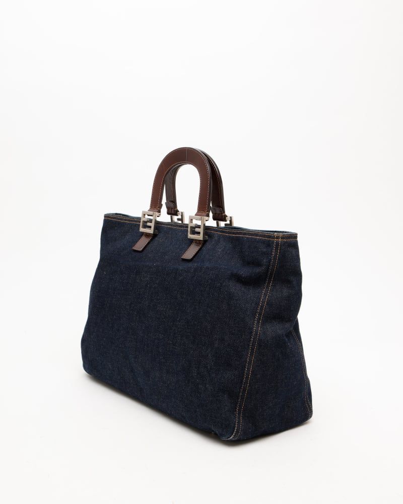 Fendi FF Denim Handbag