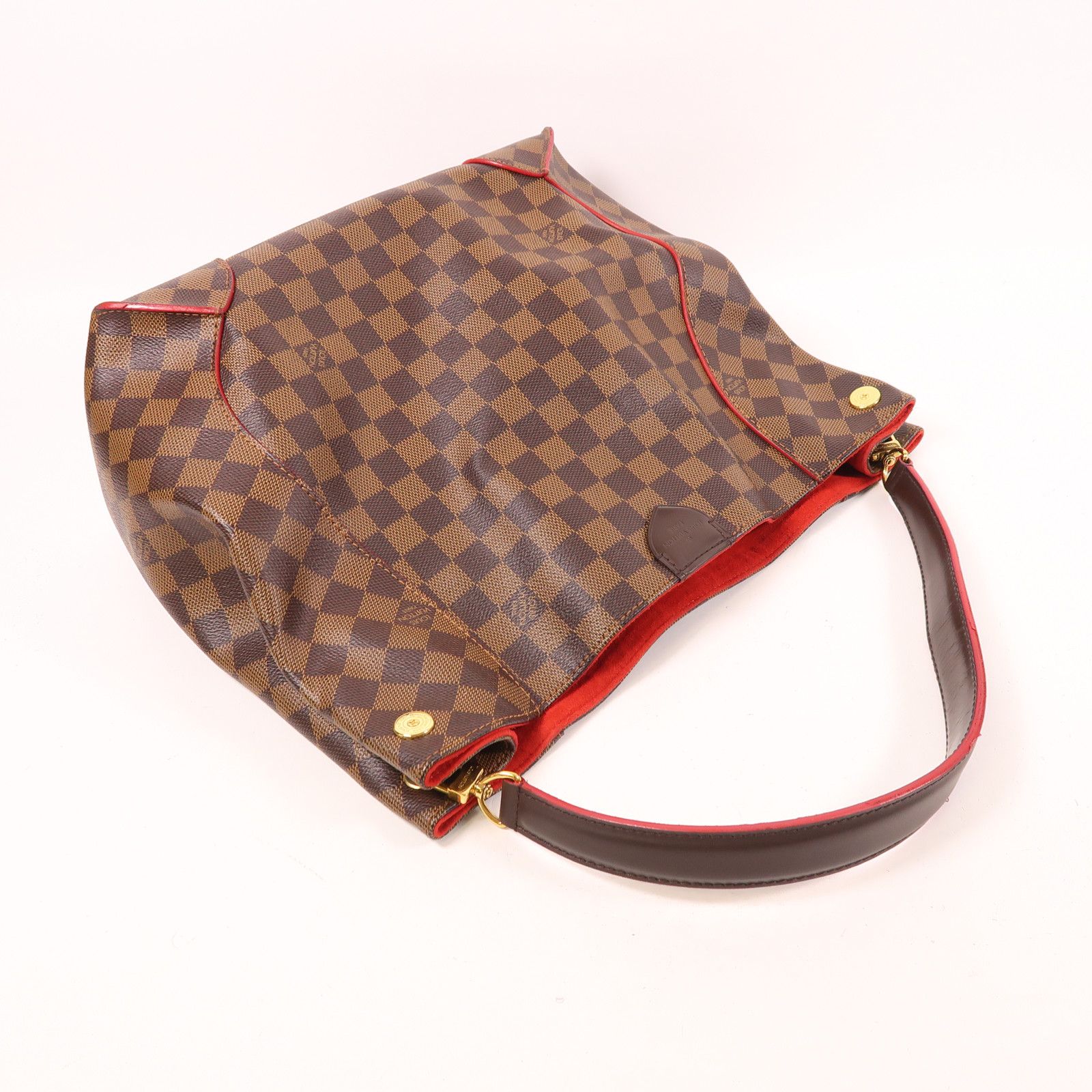 Louis Vuitton Damier Caissa Hobo Gold Shoulder Bag Ebene Brown Shoulder Bag N 41555