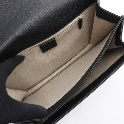 Gucci Interlocking G Shoulder Bag Black Leather 510303