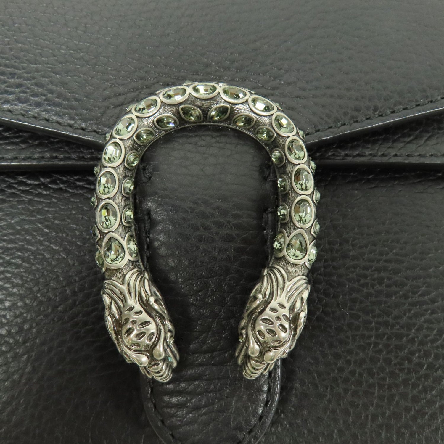 Gucci Cowhide Leather Dionysus Silver Shoulder Bag Black Calfskin (cowhide) 421970 Caogn 8176