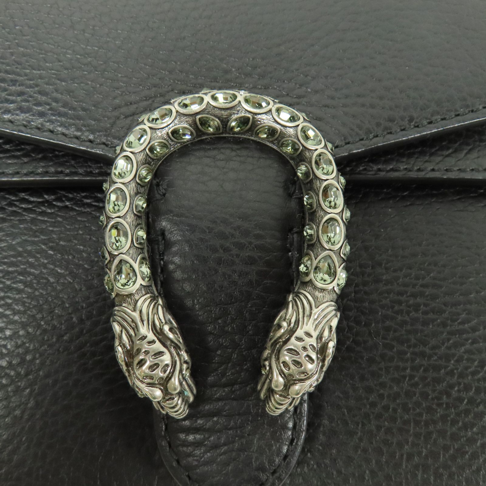 Gucci Cowhide Leather Dionysus Silver Shoulder Bag Black Calfskin (cowhide) 421970 Caogn 8176