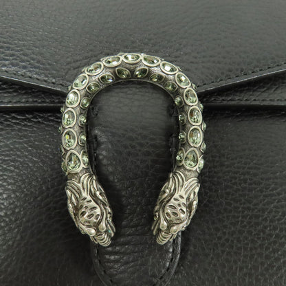 Gucci Cowhide Leather Dionysus Silver Shoulder Bag Black Calfskin (cowhide) 421970 Caogn 8176