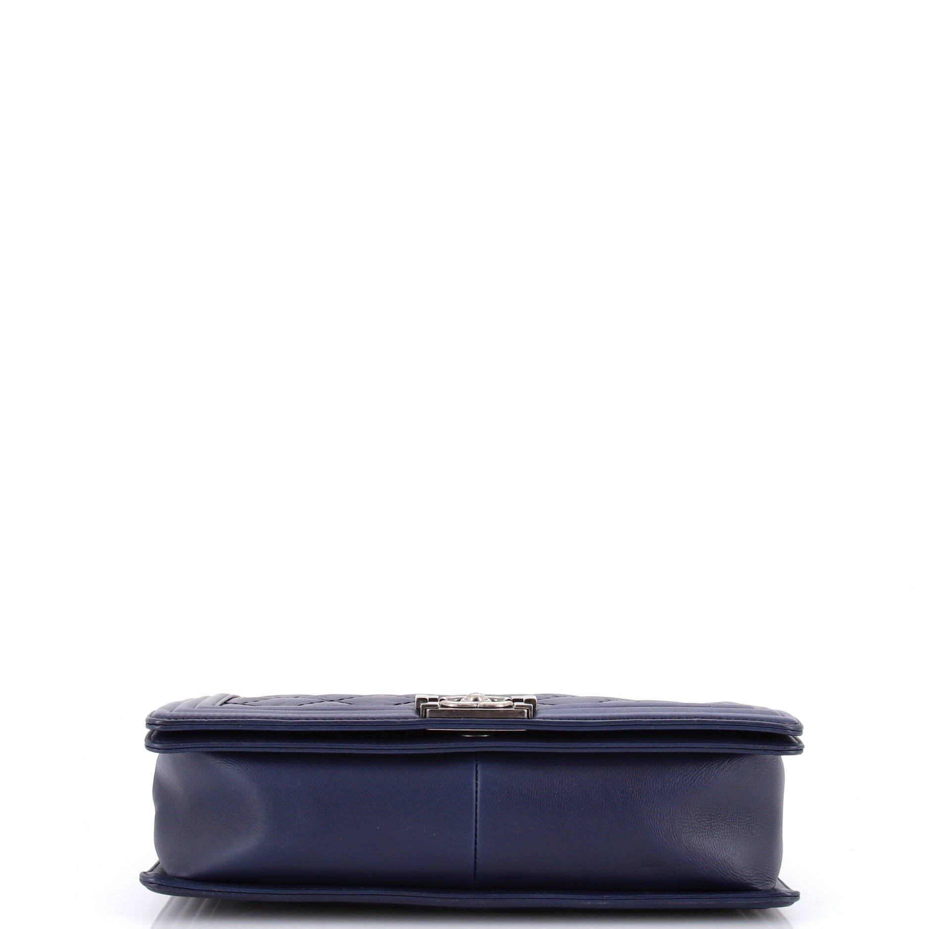 Chanel Double Stitch Boy Flap Bag Quilted Calfskin Large