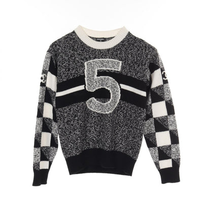 Chanel Black White No.5 Knit Cashmere P 73214
